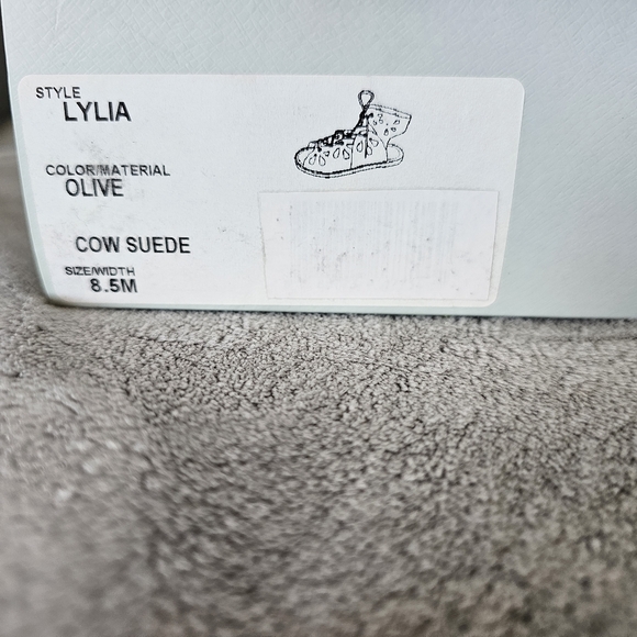 Sole Society Lylia Olive Gladiator Sandals Size 8.5 Cut Out Bohemian Cow Suede - Picture 5 of 10